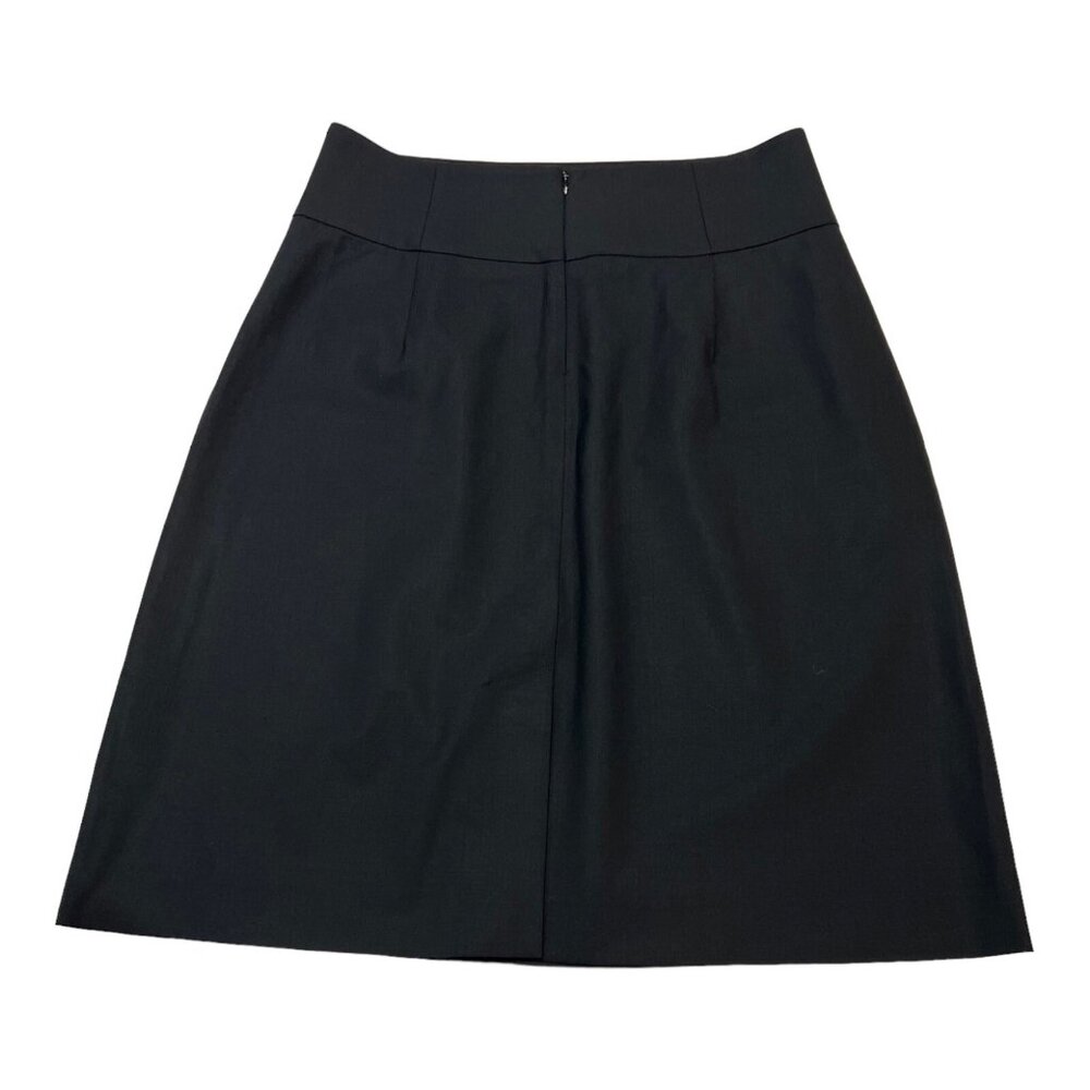 Theory Skirt Women 12 Black Wool Blend Pencil Knee Length Office Capsule Neutral
